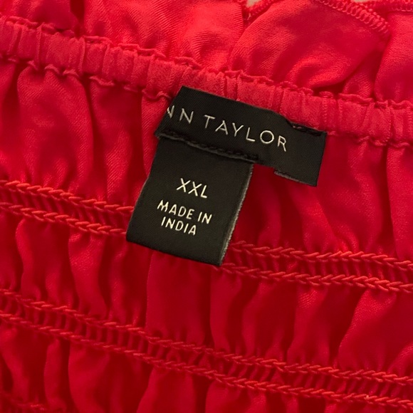 🥑5/$25 Ann Taylor pink square neck smocked blouse with flutter sleeves XXL - Picture 7 of 7